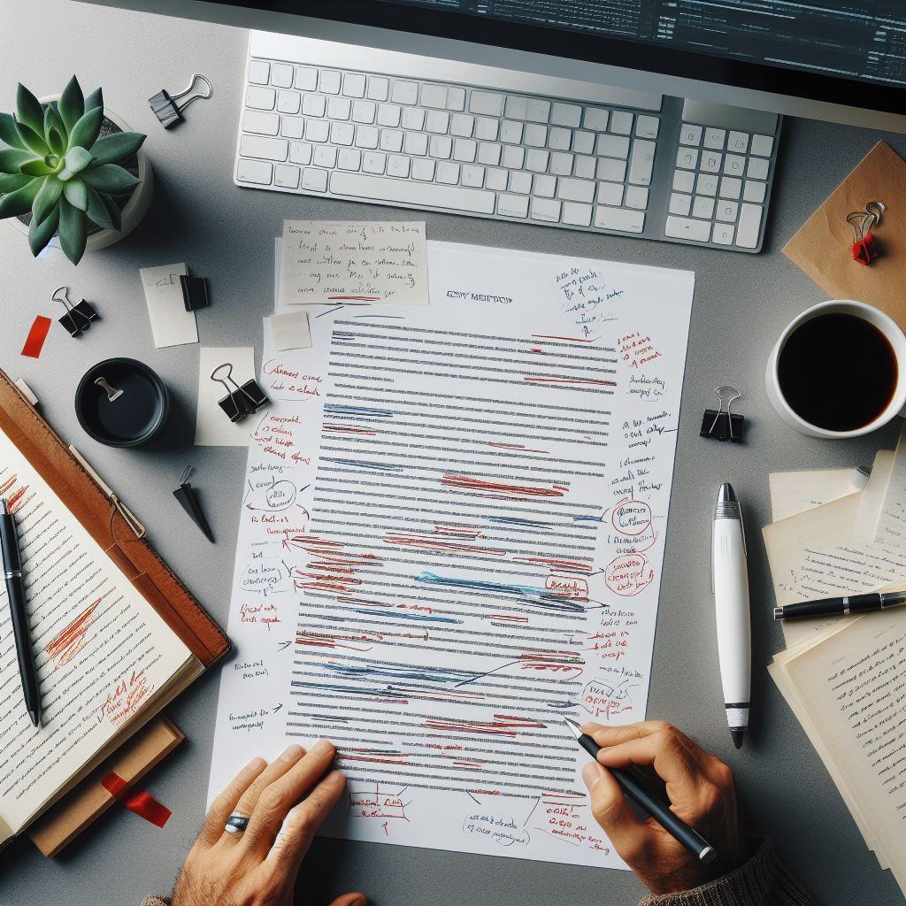 professional editor marked up manuscript